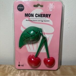 Mon Cherry Measuring Spoons & Egg Separator - Red & Green